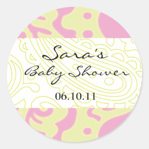 Baby Uitnodiging voor Favor Sticker - Fun Fabric