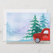 Baby Ultrasound Foto Rode Kerstwagen Aankondiging (Achterkant)