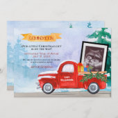 Baby Ultrasound Foto Rode Kerstwagen Aankondiging (Voorkant / Achterkant)