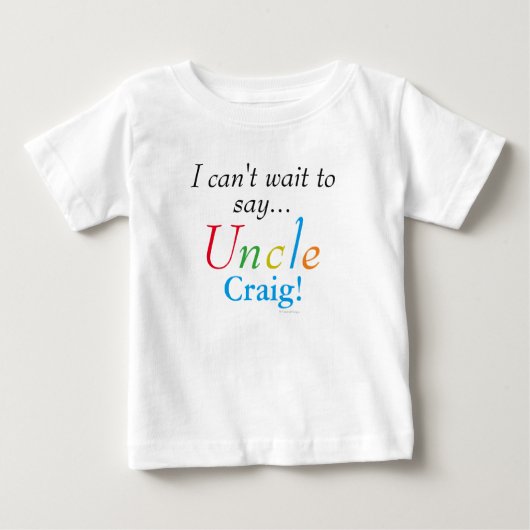 Baby Uncle Gepersonaliseerde Naam Fun Baby Shirt (Voorkant)