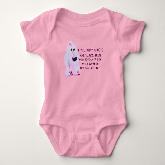 Baby undershirt , cute moms scary before coffee romper (Voorkant)