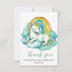 Baby Unicorn Baby shower Dank u Bedankkaart