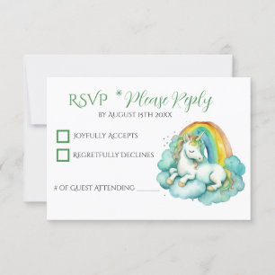 Baby Unicorn Baby shower RSVP Kaartje