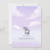 Baby Unicorn Bath Time | Uitnodiging tot Baby show (Achterkant)