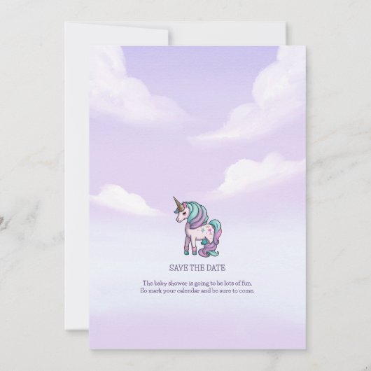 Baby Unicorn Bath Time | Uitnodiging tot Baby show (Achterkant)