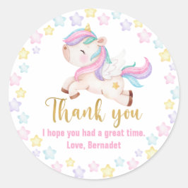 Baby Unicorn Bedankt Ronde Sticker