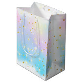 Baby Unicorn Birthday Bag Medium Cadeauzakje (Achterkant Gekanteld)