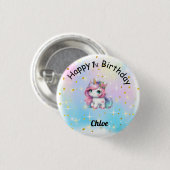 Baby Unicorn Birthday Button (Voorkant /achterkant)