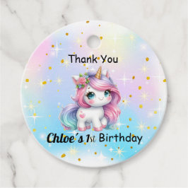 Baby Unicorn Birthday Tags Bedankjes Labels