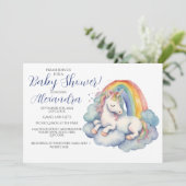 Baby Unicorn Boy Baby shower Kaart (Staand voorkant)