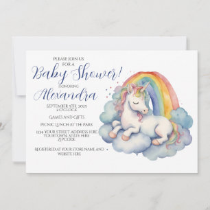 Baby Unicorn Boy Baby shower Kaart