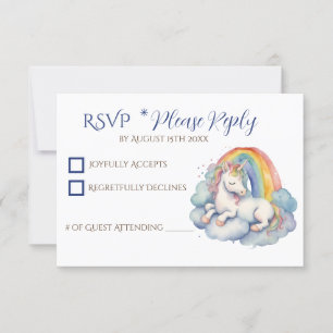 Baby Unicorn Boy Baby shower RSVP Kaartje