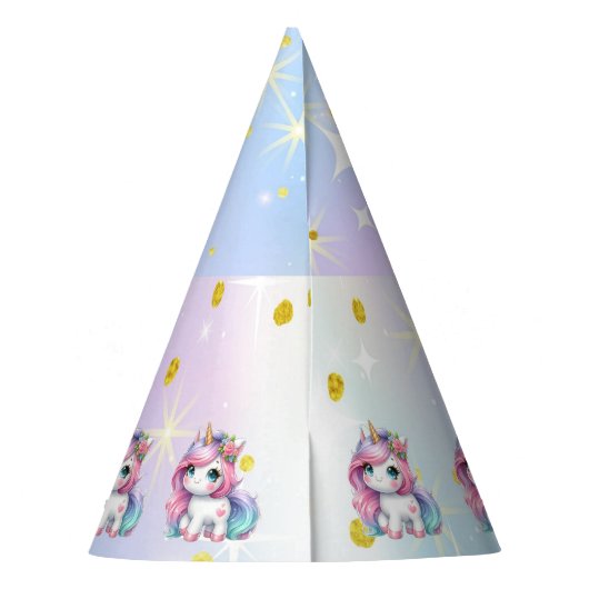 Baby Unicorn cardboard party hats Feesthoedjes (Achterkant)