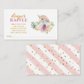 Baby Unicorn Diaper Raffle Ticket Enclosure Informatiekaartje (Voorkant / Achterkant)