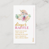  Baby Unicorn Diaper Raffle Ticket Informatiekaartje (Voorkant)