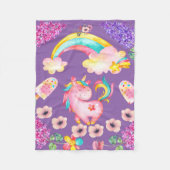 Baby Unicorn die tuintuin speelt Fleece Blanket, B (Voorkant)