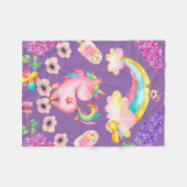 Baby Unicorn die tuintuin speelt Fleece Blanket, B Deken (Voorkant (Horizontaal))