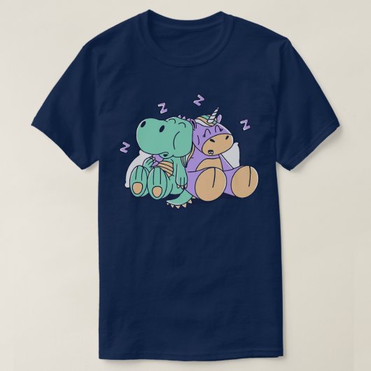 Baby Unicorn & Dinosaur Sleeping Kinder Sleepkledi T-shirt (Design voorkant)