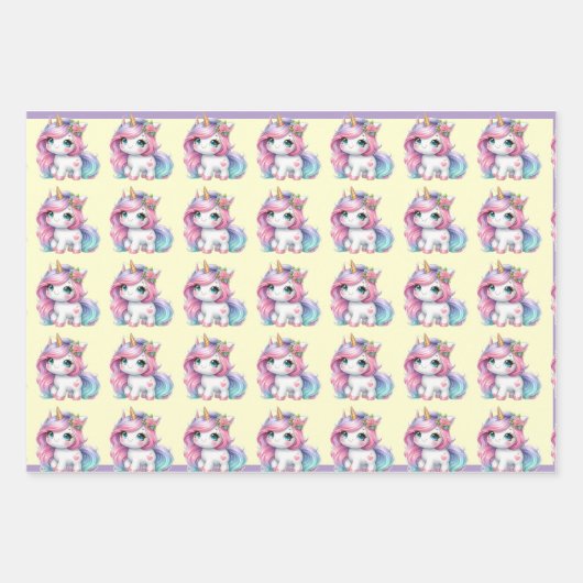 Baby Unicorn gift wrapping paper! Inpakpapier Vel (Voorkant 2)