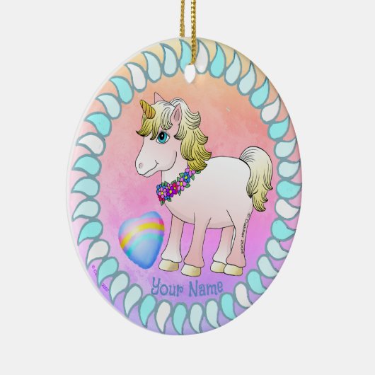 Baby Unicorn Keramisch Ornament (Rechts)