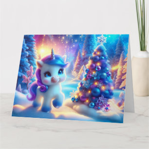 Baby Unicorn Kerstfantasie Kaart