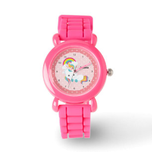 Baby Unicorn * Kies uw achtergrondkleur Horloge