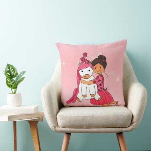 Baby Unicorn Love Pillow Kussen (Stoel)