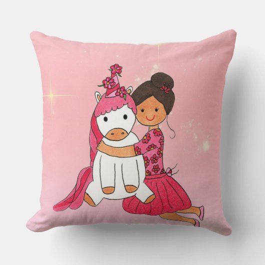 Baby Unicorn Love Pillow Kussen (Voorkant)