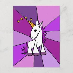 Baby Unicorn met Golden Horn Art Briefkaart