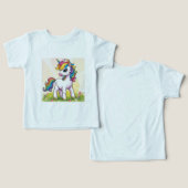 Baby Unicorn Peuter shirt (Ontwerp Voorkant & Achterkant)
