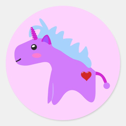 Baby Unicorn Ronde Sticker (Voorkant)