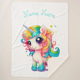 "Baby Unicorn" Sherpa Deken