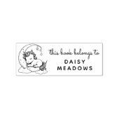 Baby Unicorn Sleeping on a Crescent Moon Library Rubberstempel (Afrduk)