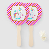Baby Unicorn, Snoep Stripes Handwaaier (Voorkant en achterkant)