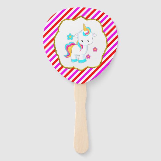 Baby Unicorn, Snoep Stripes Handwaaier (Voorkant)
