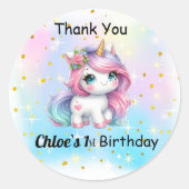 Baby Unicorn Stickers, Ronde Sticker (Voorkant)