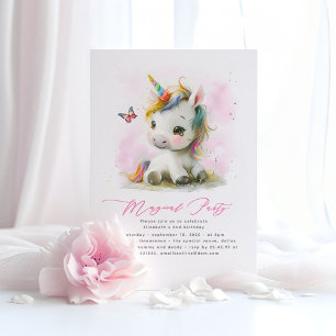Baby Unicorn Verjaardagsuitnodigingen Kaart