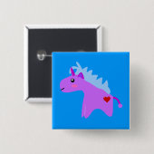 Baby Unicorn Vierkante Button 5,1 Cm (Voorkant /achterkant)