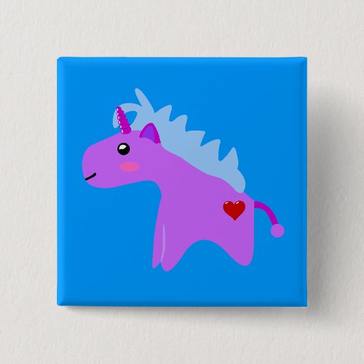 Baby Unicorn Vierkante Button 5,1 Cm (Voorkant)