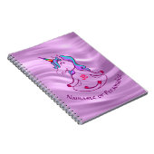 Baby Unicorn Zen Yoga Meditation Lotus Paars Notitieboek (Rechterzijde)