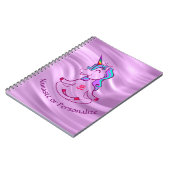 Baby Unicorn Zen Yoga Meditation Lotus Paars Notitieboek (Linkerzijde)