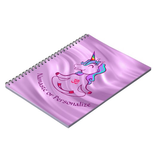 Baby Unicorn Zen Yoga Meditation Lotus Paars Notitieboek (Linkerzijde)