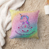 Baby Unicorn Zen Yoga Meditation Rainbow Glitter Kussen (Deken)
