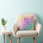 Baby Unicorn Zen Yoga Meditation Rainbow Glitter Kussen (Stoel)