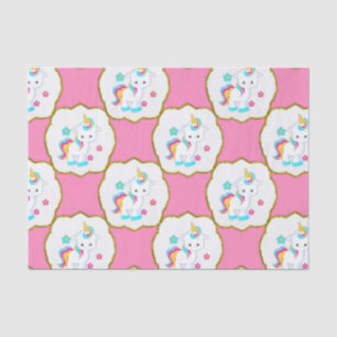 Baby Unicorns op roze Tissuepapier