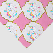 Baby Unicorns op roze Tissuepapier (Detail)