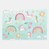 Baby Unicorns Rainbows & Sunny Skies Inpakpapier Vel (Voorkant 2)