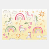 Baby Unicorns Rainbows & Sunny Skies Inpakpapier Vel (Voorkant)