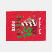 baby unisex eerste Kerstmis woord kunst Fleece Deken (Voorkant (Horizontaal))