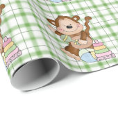 Baby Unisex Monkey cartoon inpakpapier (Rol Hoek)